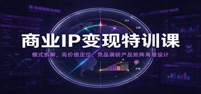 商业IP变现特训课:模式拆解,高价值定位,竞品调研产品矩阵海报设计-紫橙项目网
