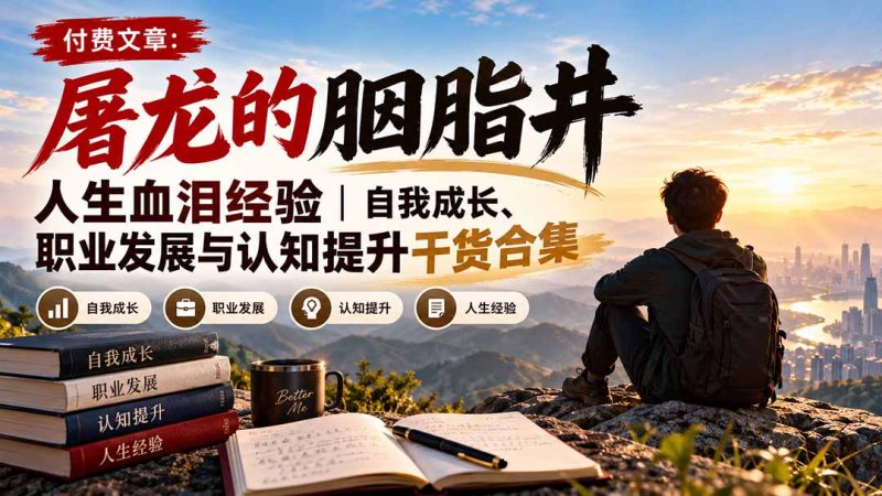 付费文章:屠龙的胭脂井人生血泪经验|自我成长、职业发展与认知提升干货合集-紫橙项目网