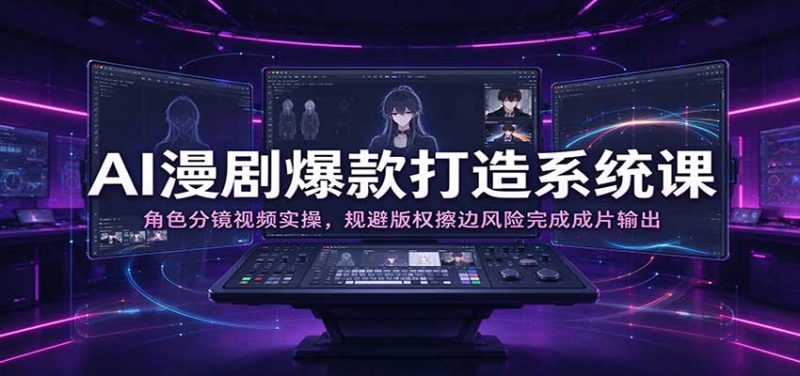 AI漫剧爆款打造系统课:角色分镜视频实操,规避版权擦边风险完成成片输出-紫橙项目网