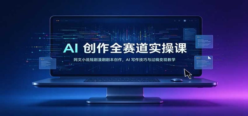 AI创作全赛道实操课:网文小说短剧漫剧剧本创作,AI写作技巧与过稿变现教学-紫橙项目网