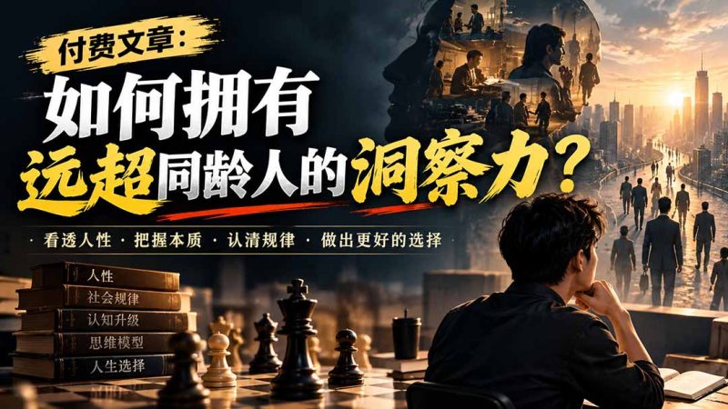 付费文章:如何拥有远超同龄人的洞察力?-紫橙项目网