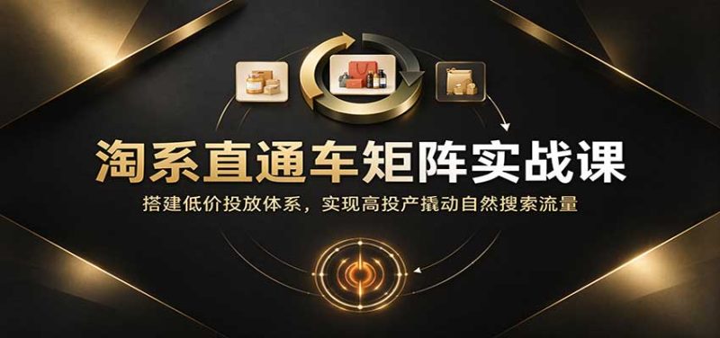淘系直通车矩阵实战课:搭建低价投放体系,实现高投产撬动自然搜索流量-紫橙项目网