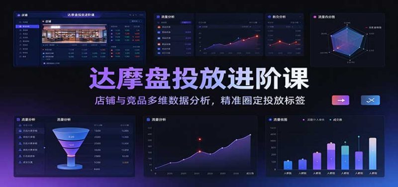 达摩盘投放进阶课:店铺与竞品多维数据分析,精准圈定投放标签-紫橙项目网