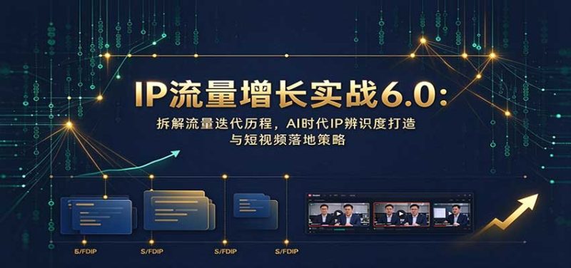 IP流量增长实战6.0:拆解流量迭代历程,AI时代IP辨识度打造与短视频落地策略-紫橙项目网