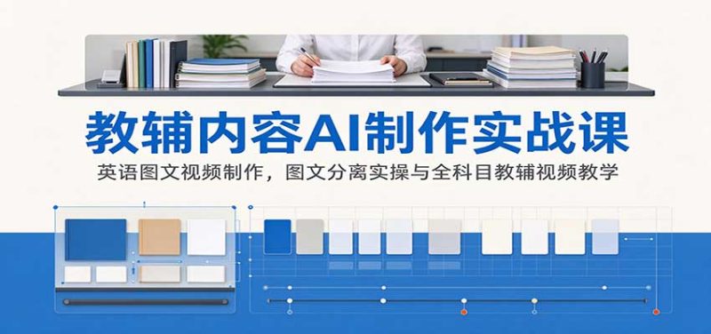 AI制作教辅内容实战课:英语图文视频制作,图文分离实操与全科目教辅视频教学-紫橙项目网
