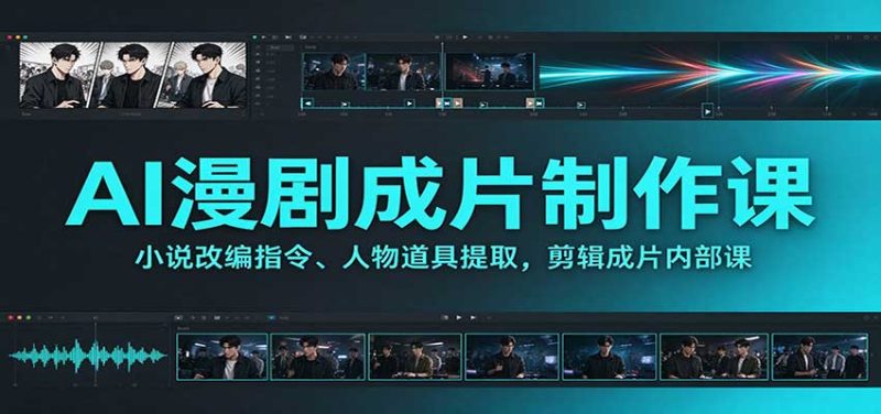 AI漫剧成片制作课:小说改编指令、人物道具提取,剪辑成片全流程-紫橙项目网