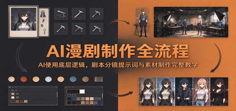 AI漫剧制作全流程:AI使用底层逻辑,剧本分镜提示词与素材制作完整教学-紫橙项目网
