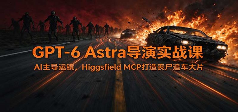GPT-6 Astra导演实战课:AI主导运镜,Higgsfield MCP打造丧尸追车大片-紫橙项目网