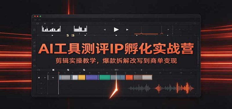 AI工具测评IP孵化实战营:剪辑实操教学,爆款拆解改写到商单变现-紫橙项目网