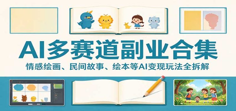 AI多赛道副业合集:情感绘画、民间故事、绘本等AI变现玩法全拆解-紫橙项目网