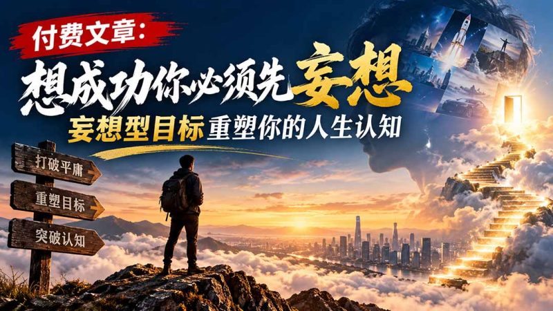 付费文章:想成功你必须先妄想,妄想型目标重塑你的人生认知-紫橙项目网