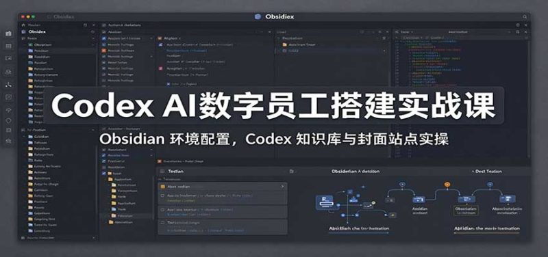 Codex AI数字员工搭建实战课:Obsidian 环境配置,Codex 知识库与封面站点实操-紫橙项目网